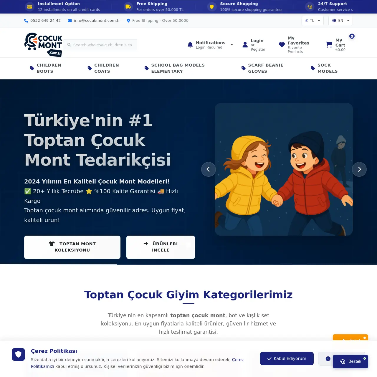 Çocuk Mont - Dijital Website Web Tasarım